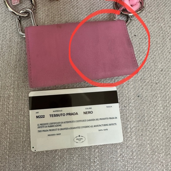 PRADA Pink Logo Nylon 6-Key Wallet Mini Bag w/ auth card - Picture 2 of 15